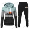 Women's Two Piece Pants Women's Tracksuit 2 Pieces Sets Hooded Sweatshirt +Drawstring Pants Women Hoodies Running Sportswear Women Patchwork clothing T240124