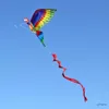 Kite tillbehör Rainbow Sports Beach Kite Handle Windsock Kite Realistic Big 3D Parrot Kite Flying Game Family for Nybörjare barn