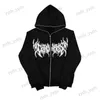 Herrtröjor tröjor gotiska grafiska tryckjackor kvinnor y2k zip up hoodies streetwear tröjor hip hop tops löst harajuku casual rockar t240124