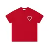 Top-Qualität Sommer New Love Heart A besticktes T-Shirt für Damen und Herren Modemarke Übergroße Kurzarm-T-Shirts Paris Designer Luxus Amis T-Shirt Rundhalsausschnitt Teen