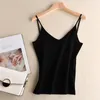 Women's Tanks 2024 V-neck Cashmere Sling Wool Camisole Solid Color Base Vest Sexy Knitted Sweater Underwear Women