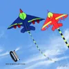Kite-tillbehör Yongjian högkvalitativ lång svansflygplan Kite Flying Toy Nylon Anti-Fall Fighter Kite med handtagslinje Kite Aircraft Outdoor