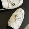 Nouvelle chaussure de créateur femmes décontracté printemps été mocassins frange chaussure en cuir augmenter plate-forme baskets classique gland mocassins petites chaussures en cuir blanc de qualité supérieure