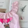 Summer Girls Cartoon Bear Swimsuit Brand قطعة واحدة بيكيني الأطفال الصغار بدلات الاستحمام طفلة
