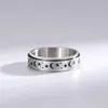 6mm RVS Spinner Ringen Moon Star Fidget Ring voor Vrouwen Stress Verlichten Angst Ringen Engagement Bruiloft Belofte Band283w