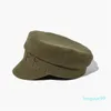 Bérets de marque de styliste pour femmes, casquette à visière plate, casquette militaire d'hiver en laine, casquettes sboy S M L