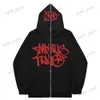 Men's Hoodies Sweatshirts Gothic Graphic Ins High Street Y2K Unisex Inner Fleece Hoodies Sweatshirt Fulll Zipper Oversized Men's Women's Streetwear Coat T240129