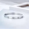 Bracelet à boucle en diamant pour femmes, bijoux à la mode, en Zircon, en argent, en acier inoxydable