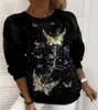 Men's Hoodies Boutique Butterfly Print Sweatshirt For Women Winter Warm Hoodie Street Casual Wear Comfortable Fashion Top