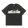 T-shirts pour hommes Hellstar Creative Earth Ghost Face Écouteurs avec double fil imprimé devant et dos T-shirts à manches courtes en pur coton HBAI QV9P