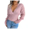 Swetry damskie Y2K Knitted Sexy Cross Cardigan Women V KLARAR SWEATER Płaszcz Vintaże