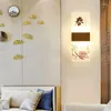 Vägglampa japansk akrylskugga Led Bedside Living Room Corridor Aisle Modern kinesisk fyrkantig heminredning