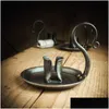 Candle Holders Rustic Iron Candle Holder With Carry Handle Drop Delivery Home Garden Home Decor Otbmd