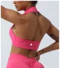 lu Reggiseno Yoga Crop Top Canotta aderente per donna Reggiseno fitness petto Push Up Senza cuciture Canotta sportiva Intimo Corsa Palestra ll2411A