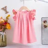Girl Dresses Born Baby Cotton Dress Flying Sleeve Ruffle Infant Toddler Loose Vestido Vacation Birthday Summer Clothing 0-3Y