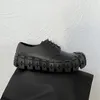 Rivets Derby Shoes Classic Elevator Tire Shoe Spikes Dress Oxford Studded Thick Sole Genuine Leather Mega Shoes Men