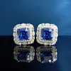 Boucles d'oreilles à tige 2024, 7 clous d'oreilles bleu royal avec yeux de cheval et diamants complets Amazon One Piece