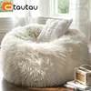 Otautau faux lång päls bönsäck täcker utan fyllningsgolv säte pouf ottoman beanbag stol ramlös soffa puff futon dd012 240118