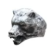 Cool Viking 14K White Gold Bear Head Animal Ring Jungle Master Slavic Raging Bear Head Ring Mens Biker Fashion Jewelry