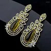 Boucles d'oreilles pendantes Funmode, vert clair, goutte d'eau, accessoires en strass de haute qualité, suspendus, vente en gros, FE353