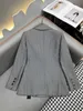 Basic & Casual Dresses Designer 2024 Early Spring New Celebrity Elegance Strap Waist Folding Herringbone Pattern Suit Coat Dress L7Q1