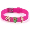 Braccialetti a rete con perline di avocado stile primavera da 10 mm con catena in silicone regolabile per gioielli da donna. Offerta speciale