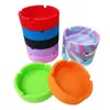 Colorful Soft Silicone Ashtray Portable Luminous Mini Ash Tray Durable Eco friendly High Temperature ResistanceAnti fallAnti slip Cigarette Holder Ashtrays