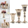 Vases European Style Flowers Vase Flowerpot Floral Arrangement Holder Gold Vases Dried Flower Vase Stems Bunch Flower Plant HolderL24