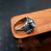 Vintage Viking Ody Crow Ring Men Nordic Mythology Viking Pierścień 14K Białe złote motocyklowe motocykle Odin Raven Pierścień Pierścień Biżuteria