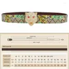 Belts Western Fashion Leisure Men Leather Belt Jeans Green Tiger Pattern Gold Silver Diamond Leopard Buckle Strap