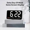 Wall Clocks Electronic Wall Clock Temperature Date Display Table Clock Wall-mounted Digital LED Alarm Clocks for Home 12/24H Voice Control