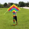 Kite Accessories New Long Tail Rainbow Kite Outdoor Kites Flying Toys Kite For Children Kids M89C