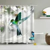 Duş Perdeleri Nordic Style Hayvanlar Tavus kuşu kuş sıcak hava balon banyo duş perdeleri frabic su geçirmez polyester banyo perdesi kanca