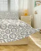 Bed Skirt Clock Lotus Flower Elastic Fitted Bedspread With Pillowcases Protector Mattress Cover Bedding Set Sheet