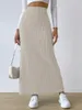 Gonne Casual Midi gonna divisa donna tinta unita vita alta Slim lungo femminile Sexy autunno streetwear abito 2024 vestaglia