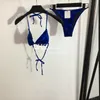 Sexiga kvinnors halter bikinis badkläder vintage sommarstrand baddräkt strand semester bh trosor baddräkter designer vadderad badkläder