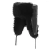 Berets Inverno Homens Real American Raccoon Fur Bomber Chapéu Ushanka Cap Trapper Homem Russo Chapéus de Esqui Caps Couro