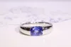 Anillos de racimo SFL2024 Piedras preciosas 0.93ct Real Sólido 18K Oro Natural Cornflower Azul Zafiro Diamantes Piedra Anillo femenino