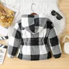 Jassen 3-7Y Kids Fashion Plaid Jassen Baby Trekkoord Lange Mouw Zip-Up Capuchon Uitloper Kinderen Herfst Winter Kleding