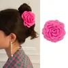 Firmranch Caro pince à cheveux en forme de crabe Rose fait à la main pour femmes Rose noir rouge couvre-chef accessoires d'été pour filles 240119