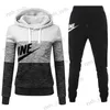 Tweedelige damesbroek Dames Trainingspak Patchwork Hoodies + joggingbroek 2-delige set Herfst Winter Fleece Mode Cusual Streetwear Vrouwelijke truipak T240124