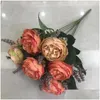 Dekoracyjne kwiaty wieńce sztuczny jedwabny bukiet fałszywe fioletowe elementy centralne stół imprezowy stół kwiatowy dom ślubny wystrój upuść ogród otw3u