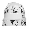 Berets Panda Yoga Bear Bonito Animal Bonnet Chapéus Chapéu de Malha Outono Inverno Ski Skullies Beanies Homens Mulheres Quentes Dupla Utilização Cap