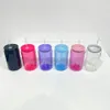 Утилизация BPA Free Melly Color 5 Colors Смешанный холодный напиток Coffee Mug 16 унций цветная прозрачная пластиковая банка с PP для ультрафиолетового DTF -обертки 60 шт./Корпус