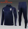2023 24 Itália Tracksuit Survetement Long Half Zip Jacket Treinamento Terno Futebol 2023 2024 Italia Kid Football Tracksuits Set Sportswear