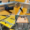 Conjuntos de ferramentas manuais profissionais 820mm Router Table Cerca Alumínio W / Conexão de Porta de Poeira T-Tracks Suportes Deslizantes Mitre Gauge Conector Oth8C