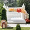 Outdoor -Aktivitäten 13x13ft 4x4m kommerzieller Türsteher aufblasbares Hochzeits Bouncy Castle White Jump House zum Geburtstag Jubiläumsfeier