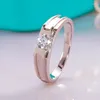 Cluster Ringen QINHUAN Klassiek 925 Sterling Zilver Geplatineerd Liefhebbers Bruiloft Voor Mannen Hoge Koolstof Diamanten Verloving Fijne Sieraden