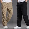 Mens Casual Cargo Cotton Pants Men Pocket Loose Straight Elastic Work Trousers Brand Fit Joggers Male Super Large Size 6XL 240122