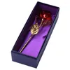 Fleurs décoratives 24K fleur de Rose rouge trempée pour toujours avec boîte-cadeau et sac pour amoureux mère amis saint valentin